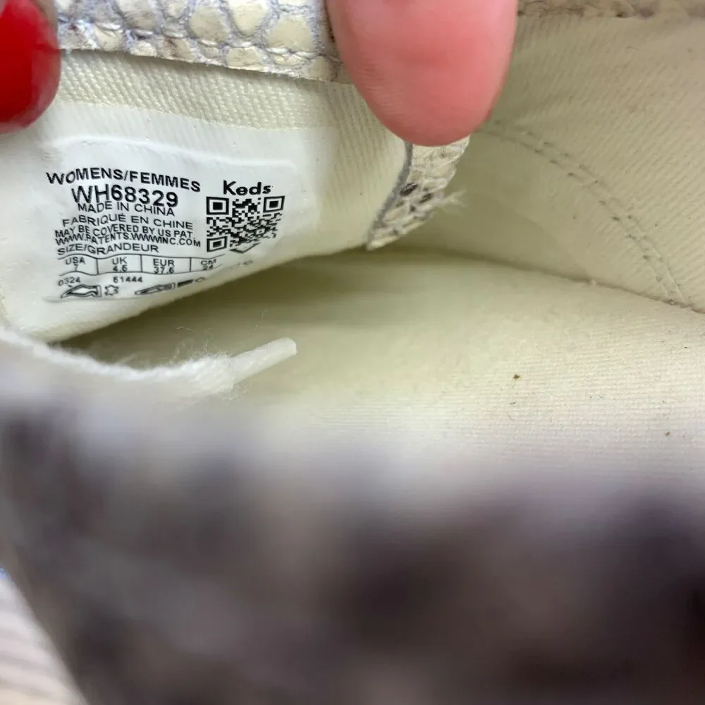 Keds Womens Triple Kick Sneakers Platform Shoes Snake Print Leather Lace Up 7‎